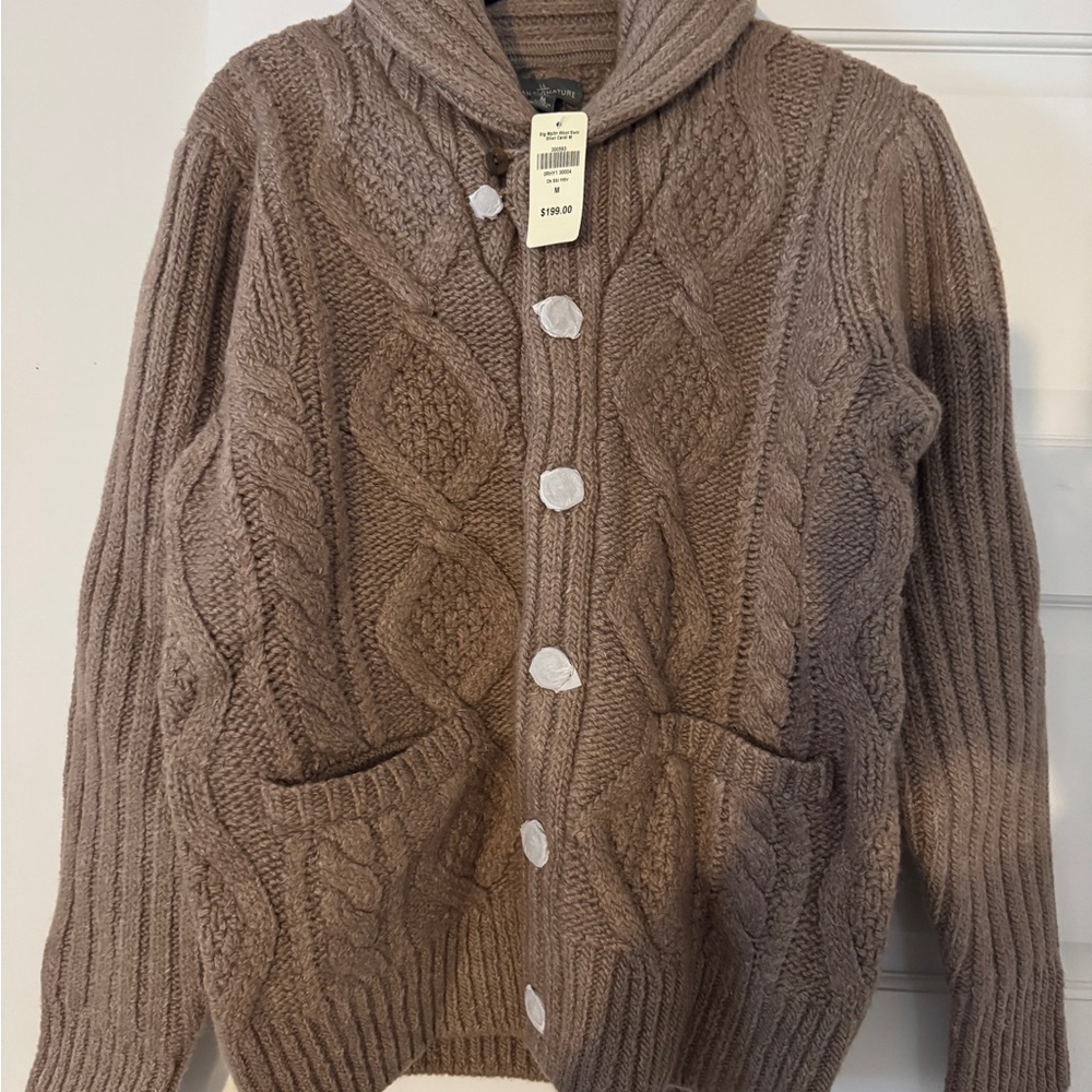 Signature Taupe Cable Knit Cardigan